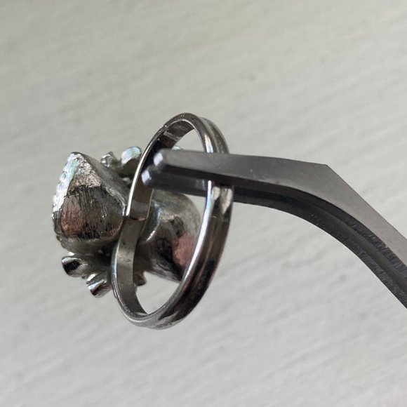 Vintage Sarah Coventry "Love Story" Double Blue Hearts Adjustable Ring - Picture 7 of 11